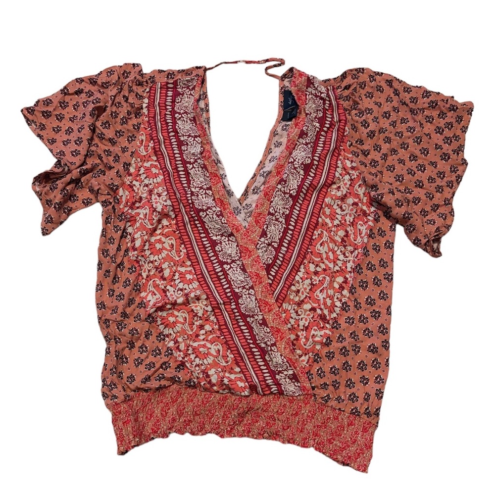 Boho style Poncho Sleeve open elastic waist top